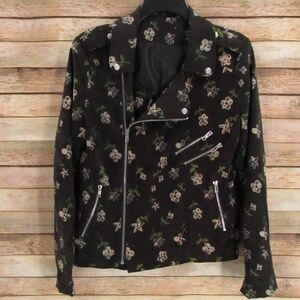 Charcoal Gray Soft Ribbed Asymmetrical Motto Jacket  S/M